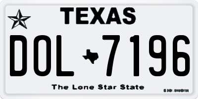 TX license plate DOL7196