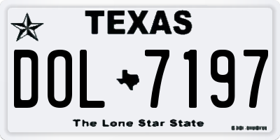 TX license plate DOL7197