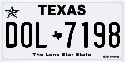 TX license plate DOL7198