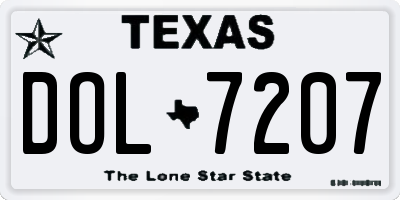 TX license plate DOL7207