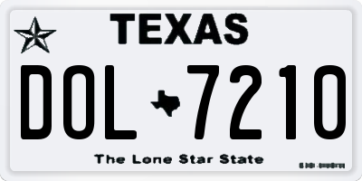 TX license plate DOL7210