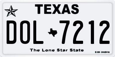 TX license plate DOL7212