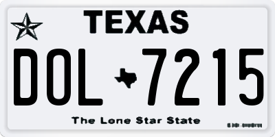 TX license plate DOL7215