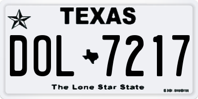 TX license plate DOL7217