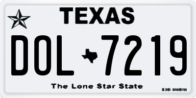 TX license plate DOL7219