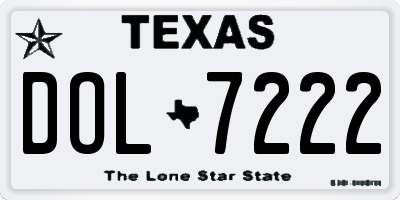 TX license plate DOL7222