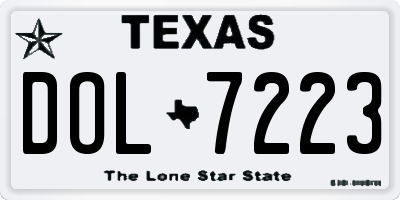 TX license plate DOL7223