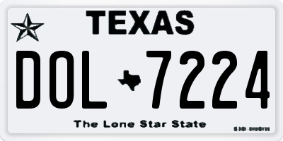 TX license plate DOL7224