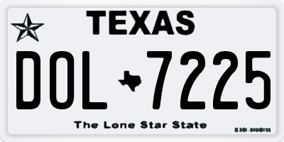 TX license plate DOL7225