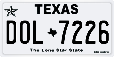 TX license plate DOL7226