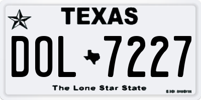 TX license plate DOL7227