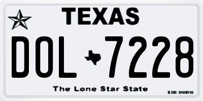 TX license plate DOL7228