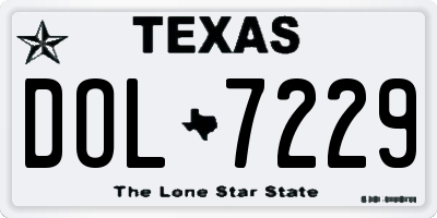 TX license plate DOL7229