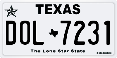 TX license plate DOL7231