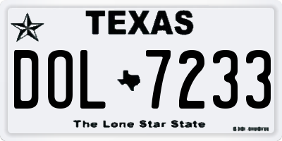 TX license plate DOL7233