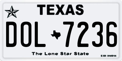 TX license plate DOL7236