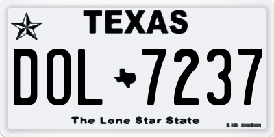 TX license plate DOL7237
