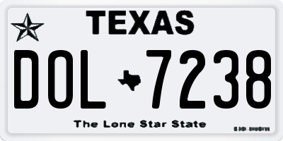 TX license plate DOL7238