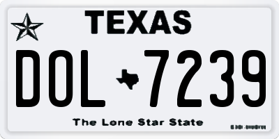 TX license plate DOL7239