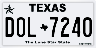 TX license plate DOL7240