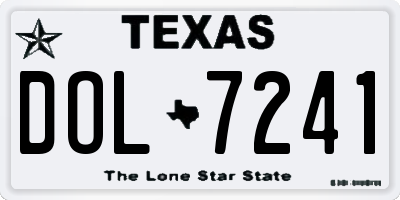 TX license plate DOL7241