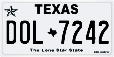 TX license plate DOL7242