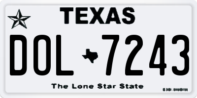 TX license plate DOL7243