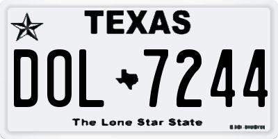 TX license plate DOL7244