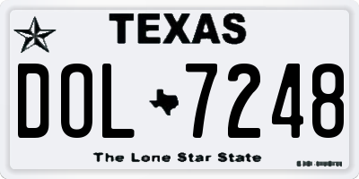 TX license plate DOL7248