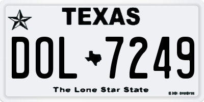 TX license plate DOL7249
