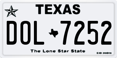 TX license plate DOL7252