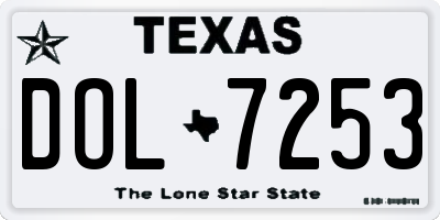 TX license plate DOL7253