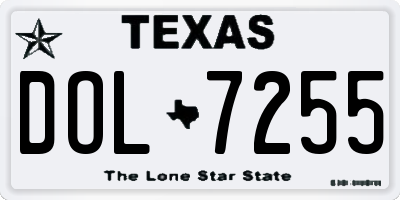TX license plate DOL7255