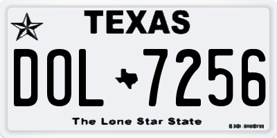TX license plate DOL7256