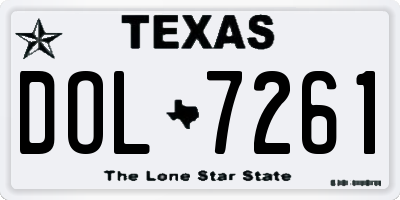 TX license plate DOL7261
