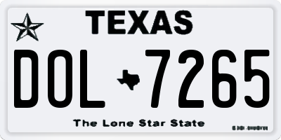 TX license plate DOL7265