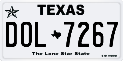 TX license plate DOL7267