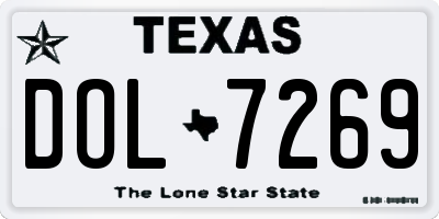 TX license plate DOL7269