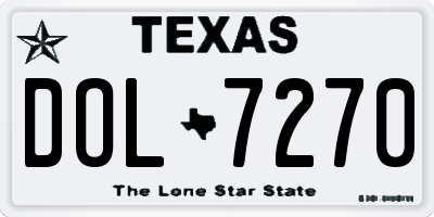TX license plate DOL7270