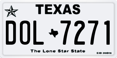 TX license plate DOL7271