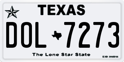 TX license plate DOL7273