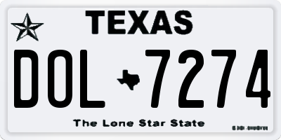 TX license plate DOL7274
