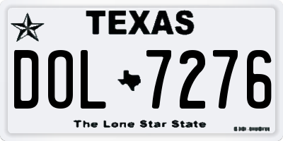 TX license plate DOL7276