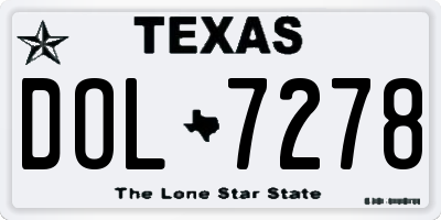 TX license plate DOL7278