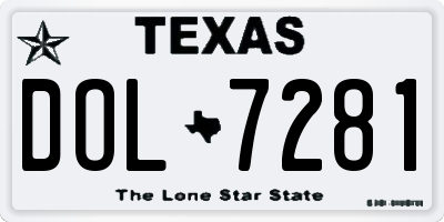 TX license plate DOL7281