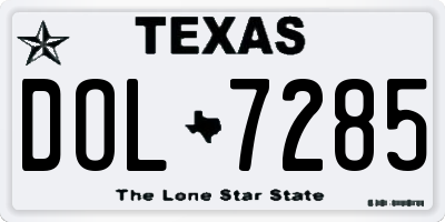TX license plate DOL7285