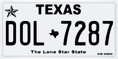 TX license plate DOL7287