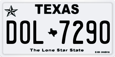 TX license plate DOL7290