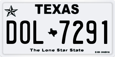 TX license plate DOL7291