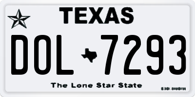 TX license plate DOL7293